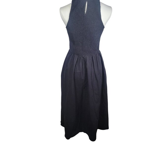 Madewell  The Melody Black Smocked Cotton Sleeveless Midi Tank Dress Size XS - Picture 5 of 8